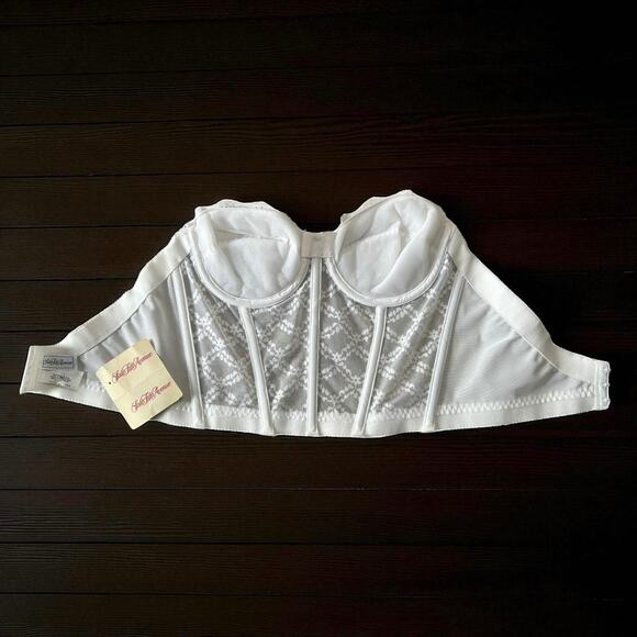 Vintage Saks Fifth Avenue White Strapless Corset Bustier 36A Deadstock NWT Lace - Picture 6 of 9
